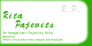 rita pajevits business card